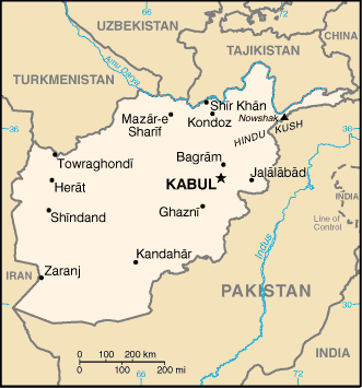 Cette carte d'Afghanistan fait partie du domaine public, soit parce que son auteur a renonc  ses droits (copyright), soit parce que ses droits ont expir. Elle est donc librement diffusable et/ou modifiable Image du CIA World Factbook